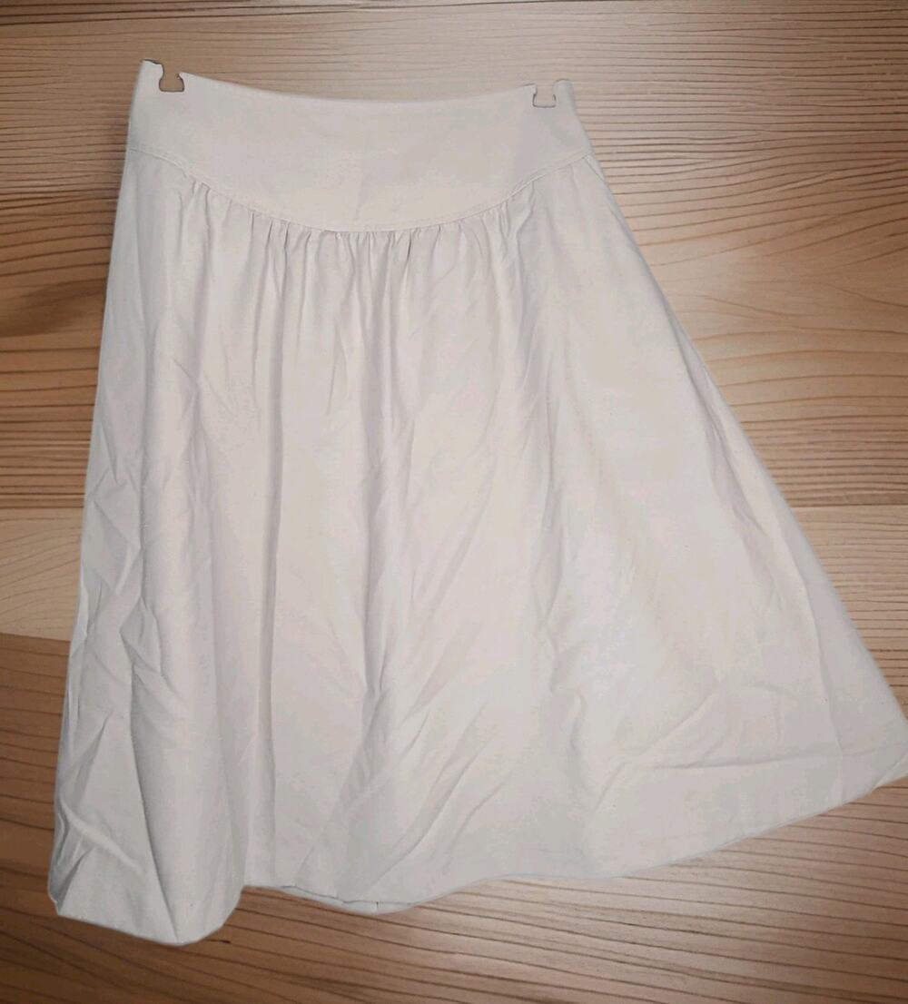 Vintage Sears The Fashion Place Sz 14 Khaki A-Line Midi Skirt Waist Yoke 1970's